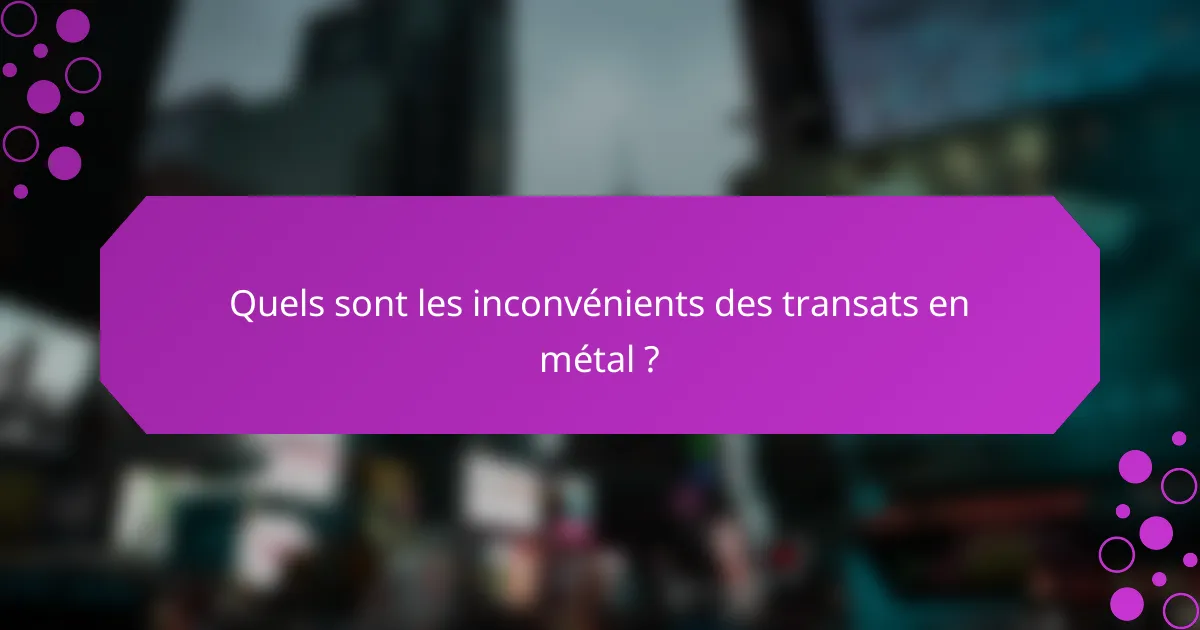 Quels sont les inconvénients des transats en métal ?